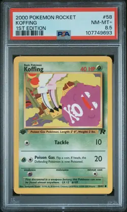 2000 POKEMON ROCKET 1ST ED #58 KOFFING PSA 8.5 - Image 1