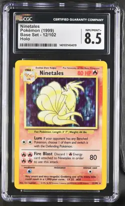 Ninetales Holo 12/102 PSA CGC 8.5 Pokemon Unlimited Base Set - Image 1