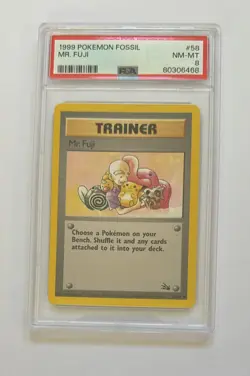 1999 POKEMON FOSSIL #58 MR. FUJI PSA 8 NM-MT - Image 1