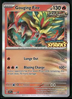 Gouging Fire SVP 151 STAFF - Pokemon TCG Pre Release Promo Surging Sparks NM - Image 1