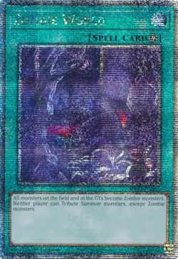 RA03-EN205 Zombie World Quarter Century Secret Rare 1st Edition NM YuGiOh TCG - Image 1