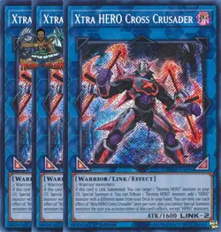 Yugioh! 3x Xtra HERO Cross Crusader RA04-EN076 Secret Rare 1st Ed NM - Image 1