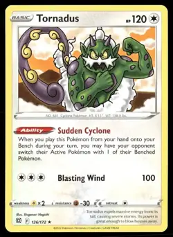 2022 Brilliant Stars Set Pokemon Card 126 Tornadus NM - Image 1