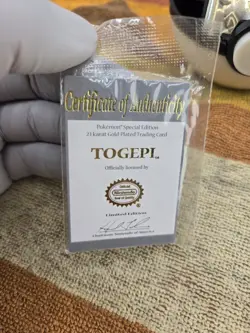 Togepi 1999 Burger King 23k Gold Plated Card - Pokemon TCG - w/Poke Ball & COA - Image 2