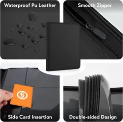 1000+ Pockets Trading Card Binder, Premium 16 Pocket Card Binder, Ringless Side - Image 4