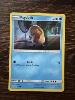 Pokemon TCG Psyduck Common Holo Card 7/18 Detective Pikachu Series 2 - Image 1