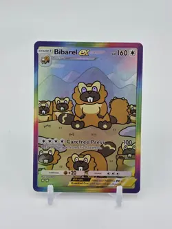 Custom HOLO Bibarel Card Rainbow Bibarel Trading Card READ DESCRIPTION BELOW - Image 1
