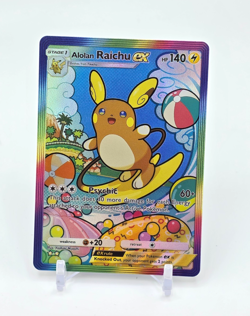 Custom HOLO RAICHU Card Rainbow RAICHU Trading Card READ DESCRIPTION BELOW - Image 1