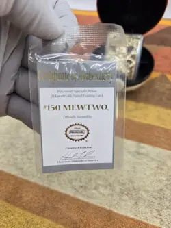 Pokemon Burger King MewTwo 23K Gold Plated Trading Card Poke Ball G20 w/COA - Image 2