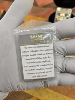 Pokemon Burger King MewTwo 23K Gold Plated Trading Card Poke Ball G20 w/COA - Image 3