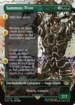 Summon: Titan (Borderless Woodblock) FOIL Final Fantasy NM Rare CARD ABUGames - Image 1