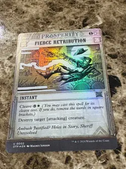FIERCE RETRIBUTION Magic MTG Outlaws of Thunder Junction Showcase Foil - Image 1