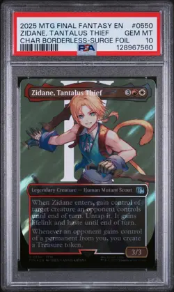 PSA 10 ZIDANE, TANTALUS THIEF #0550 BORDERLESS SURGE FOIL 2025 MTG FINAL FANTASY - Image 1