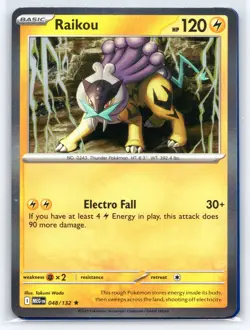 Raikou 048/132 Pokemon Mega Evolution MEG EN Holo and Reverse Holo Rare - Image 1