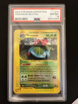 PSA 8 NM-MINT Pokemon Venusaur Reverse Holo Rare 2002 Expedition #30/165 WOTC - Image 1