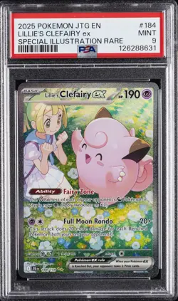 2025 POKEMON JTG EN-JOURNEY TOGETHER #184 LILLIE'S CLEFAIRY EX PSA 9 - Image 1