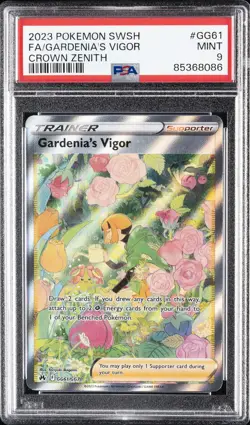 2023 POKEMON SWORD & SHIELD CROWN ZENITH #GG61 FULL ART/GARDENIA'S VIGOR PSA 9 - Image 1