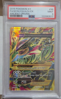 2015 POKEMON XY ANCIENT ORIGINS #98 FA/M RAYQUAZA EX ANCIENT ORIGINS PSA 9 - Image 1