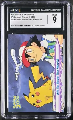 2 SILVER & NON FOIL OFF TO SAVE THE WORLD 48 TOPPS MOVIE POKEMON 2000 - Image 4