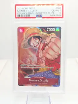 PSA 10 Gem Mint Monkey D. Luffy P-001 Premium Card CL 2024 English ONE PIECE TCG - Image 1