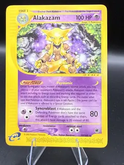 2002 Pokemon E-Card Expedition Alakazam Stage 2/Rare #33 Light Play Vintage LP - Image 1