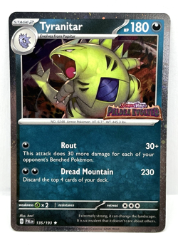 Tyranitar - 135/193 Pokemon Paldea Evolved Premium Collection Stamped Promo Card - Image 1
