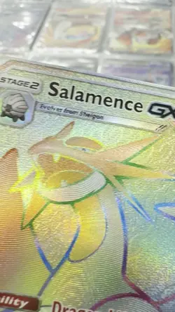 Salamence GX Dragon Majesty 73/70 Pokemon Holo TCG Card Rainbow Secret Rare NM - Image 2