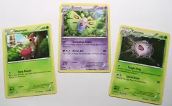 Wurmple 6/124 Cascoon 9/124 & Dustox 47/124 Dragons Exalted 3 Pokemon Card x3 - Image 1