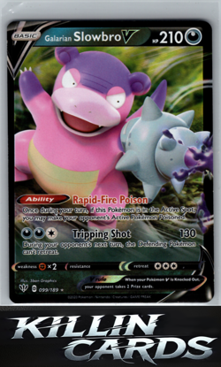 Galarian Slowbro V 099/189 Ultra Rare SWSH03: Darkness Ablaze Pokemon Card NM - Image 1
