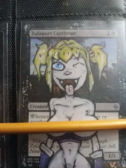 Mtg Hand Painted Altered Art Zulaport Cutthroat Cute Anime Girl Artwork Signed - Image 1