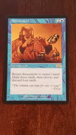Attunement Urza's Saga EX/LP #61 MTG Magic the Gathering Enchantment Rare - Image 3
