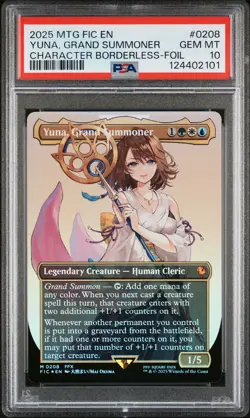 2025 MTG FINAL FANTASY COMMANDER #0208 YUNA, GRAND SUMMONER PSA 10 - Image 1