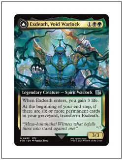 1x Exdeath, Void Warlock, Extended Art, Final Fantasy, Magic MTG NM - Image 1