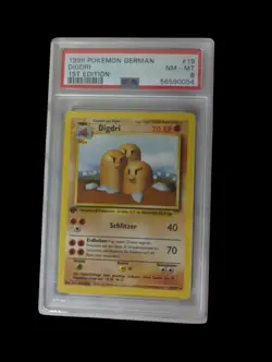 Pokemon PSA 8 MINT GERMAN Dugtrio (Digdri) 19/102 Base Set 1st Ed 1999 S#6572 - Image 2