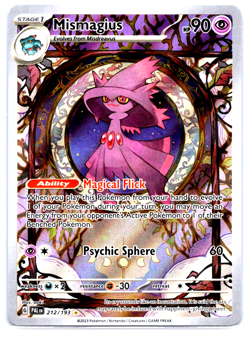 Pokemon TCG Mismagius IR 212/193 Paldea Evolved Illustration Rare Holo NM - Image 1