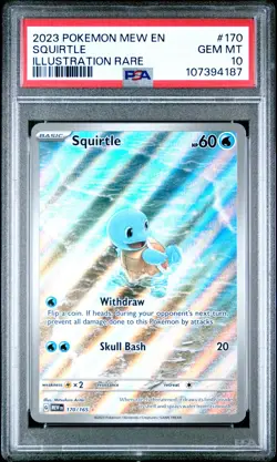 2023 POKEMON MEW EN-151 ILLUSTRATION RARE #170 SQUIRTLE PSA 10 - Image 1