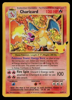 Pokemon Charizard 4/102 25th Anniversary Classic Collection Celebrations NM - Image 1