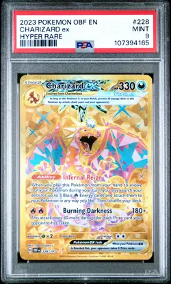 2023 POKEMON OBF EN-OBSIDIAN FLAMES HYPER RARE #228 CHARIZARD EX PSA 9 - Image 1