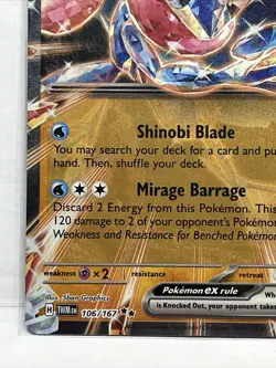 Holo Greninja ex 106/167 Double Rare Twilight Masquerade Pokemon TCG Near Mint+ - Image 5