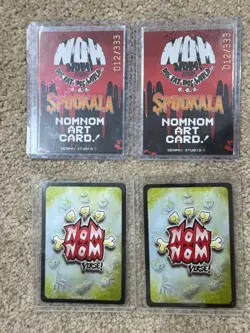 4 SIGNED VICTOR LARSON NomNom Verse Pixel Holo Spookala Promo Redeemable Card - Image 2