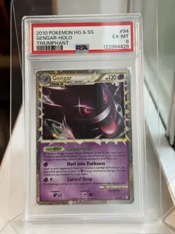 2010 Pokemon HGSS Triumphant Gengar Holo PSA 6 EX-MT #94 - Rare Vintage Card - Image 1