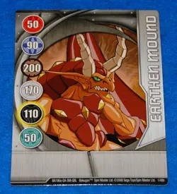 Bakugan Battle Brawlers Earthen Mound Metal Collector Trading Card - Image 1