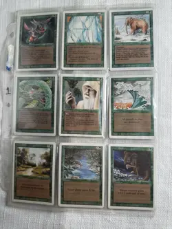 MTG Revised Edition 1994 - Lot of 9 Green Cards - Vintage Magic the Gathering - Image 1