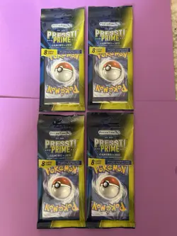 (4) Pokemon Pressti Prime Sealed Mystery Packs 8 Cards + 2 Bonus Cards - Image 1
