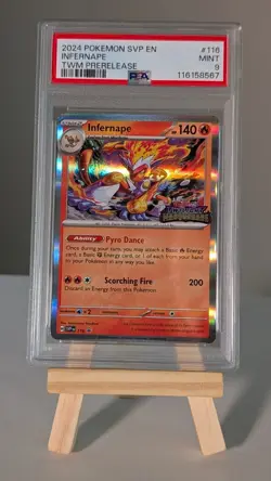 PSA 9 Infernape 2024 Pokemon Twilight Masquerade Pre Release Promo #116 - Image 1
