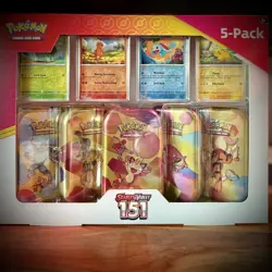Pokemon 151 Mini Tins 5-Pack w/ 4 promos SEALED Brand New TCG HOT 🔥 🔥 🔥 - Image 1