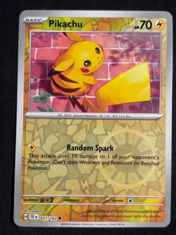 Pokemon Temporal Forces Reverse Holo 051/162 Pikachu - NM - Image 1
