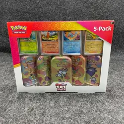 POKEMON TCG: Scarlet & Violet 151 Mini Tins 5 Pack, Sealed Box is Worn - Image 1