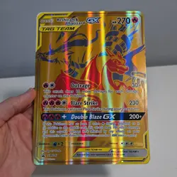 JUMBO Oversized Reshiram & Charizard GX Tag Team Gold Promo SM247 Pokemon - Image 5