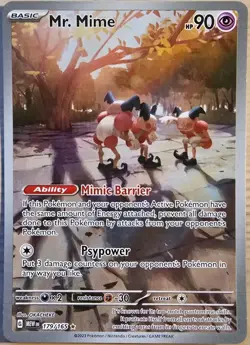 Mr Mime 179/165 Scarlet Violet TCG Pokemon Card English Rare Illustration - Image 1